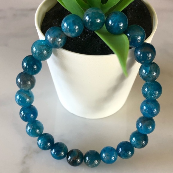 Jewelry - Apatite 8mm Natural Stone Beads Stretchable Bracelet